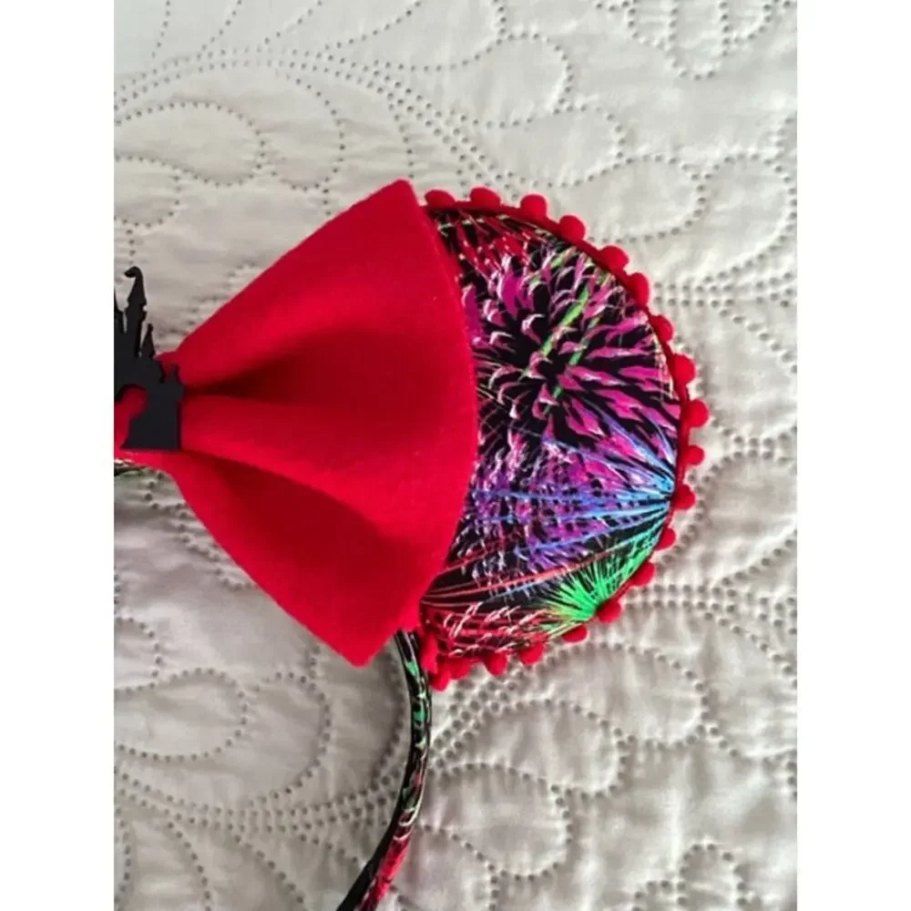 Disney Magic Kingdom Castle Fireworks Handmade Minnie Ears